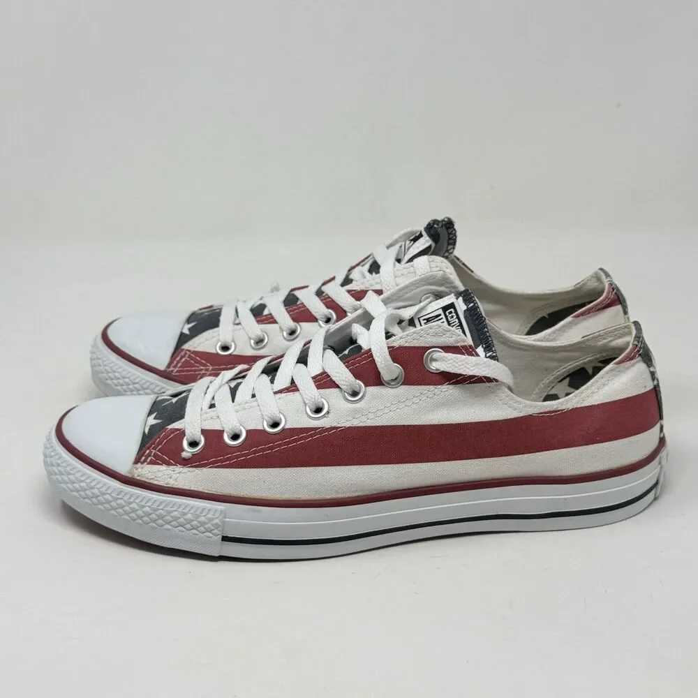 Converse Low Top Sneakers in Red, White, Black